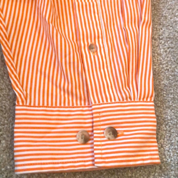 Men’s Long Sleeve Button Down Orange Stripe - Picture 4 of 5